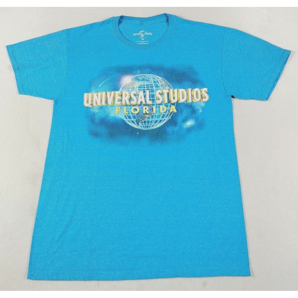 Universal Studios Shirt Mens Medium Blue Florida Globe Graphic Tee Tagless Park